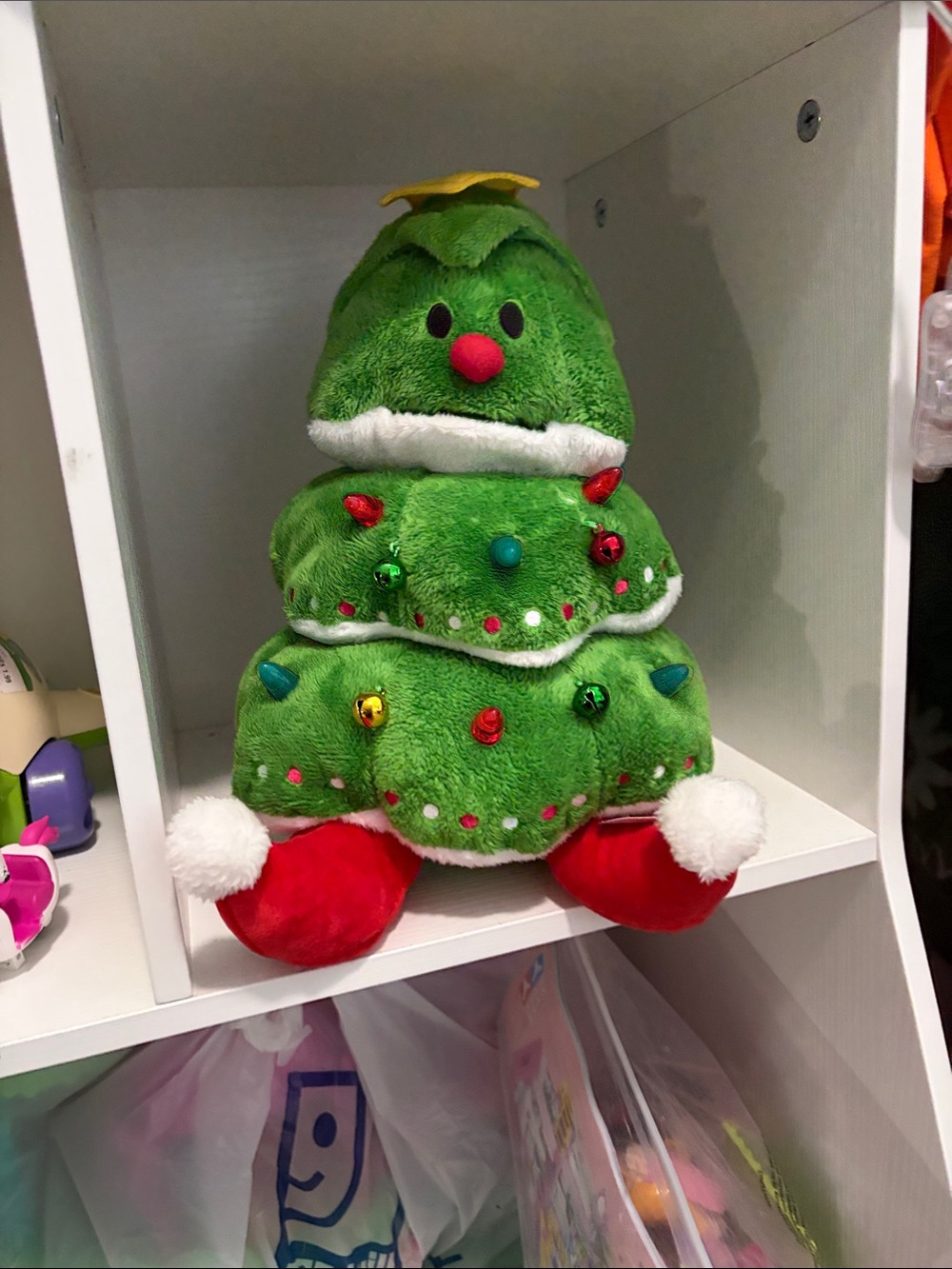 Plush Christmas Tree Plush Toy in Green & Red